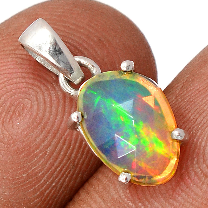 0.7" Claw - Ethiopian Opal Faceted Pendants - EOFP1895