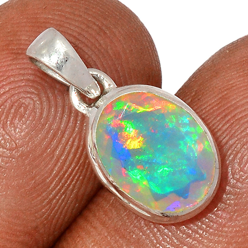 0.7" Ethiopian Opal Faceted Pendants - EOFP1925