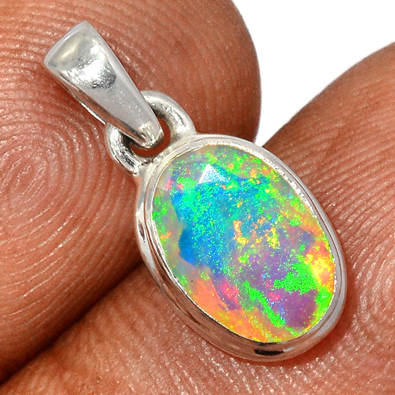 0.7" Ethiopian Opal Faceted Pendants - EOFP2034
