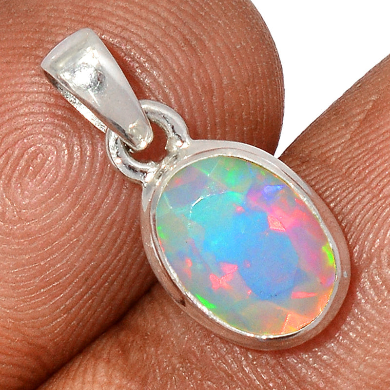 0.7" Ethiopian Opal Faceted Pendants - EOFP2050