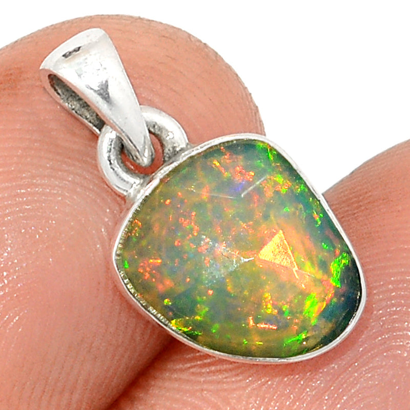 0.7" Ethiopian Opal Faceted Pendants - EOFP2055