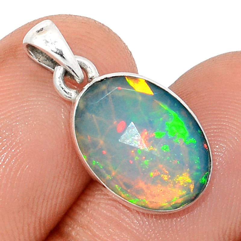 0.8" Ethiopian Opal Faceted Pendants - EOFP2056