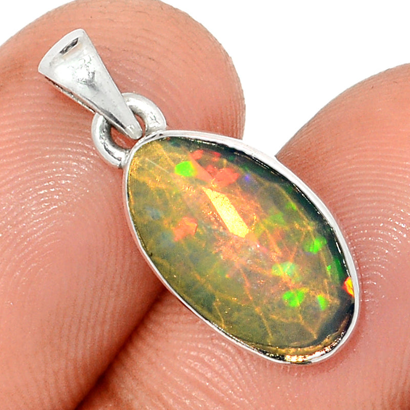 0.8" Ethiopian Opal Faceted Pendants - EOFP2068