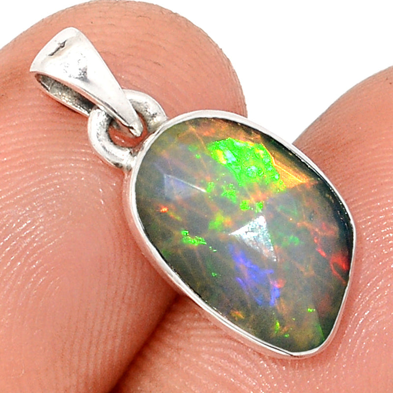 0.8" Ethiopian Opal Faceted Pendants - EOFP2069