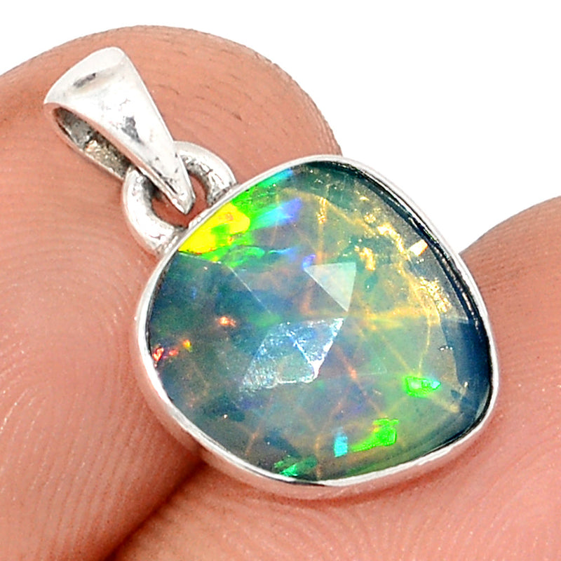 0.7" Ethiopian Opal Faceted Pendants - EOFP2081