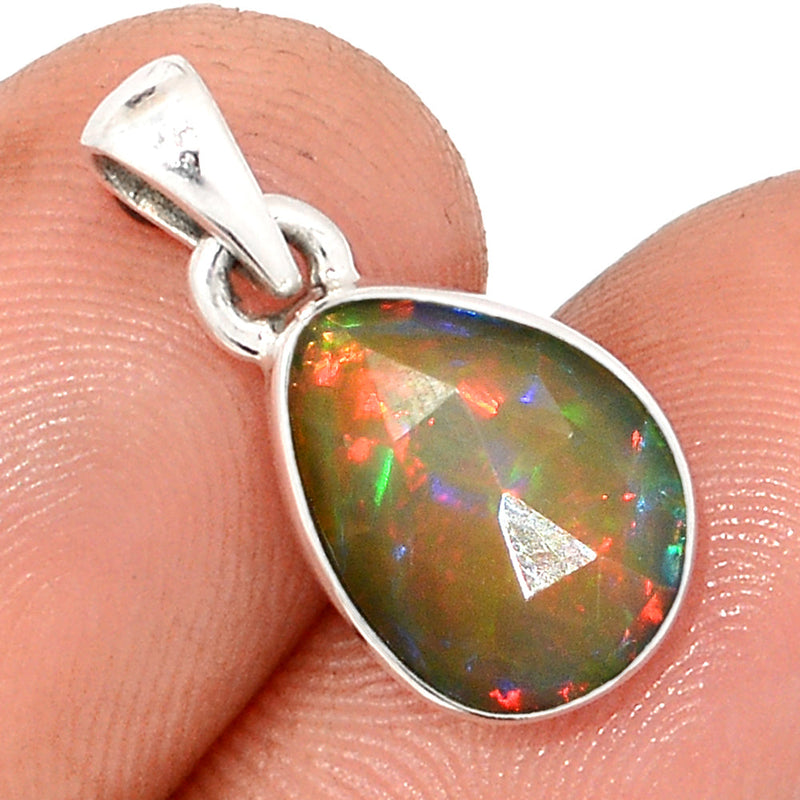 0.7" Ethiopian Opal Faceted Pendants - EOFP2083