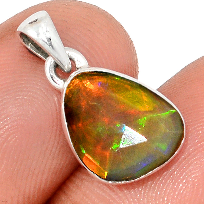 0.7" Ethiopian Opal Faceted Pendants - EOFP2097