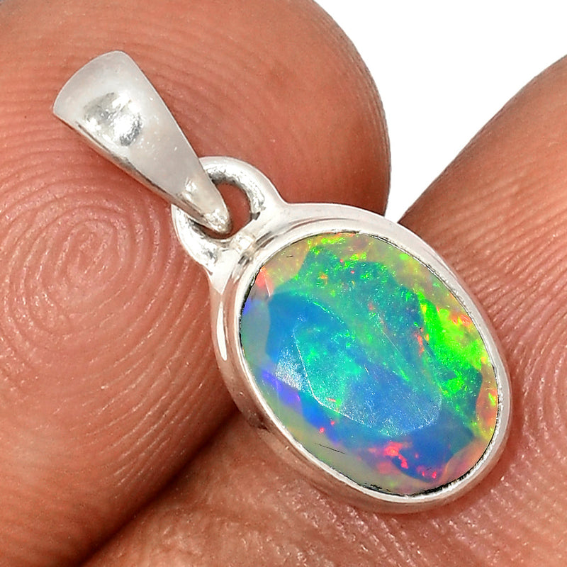 0.8" Ethiopian Opal Faceted Pendants - EOFP2110