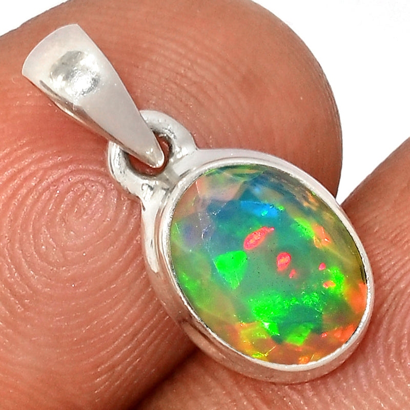 0.7" Ethiopian Opal Faceted Pendants - EOFP2116