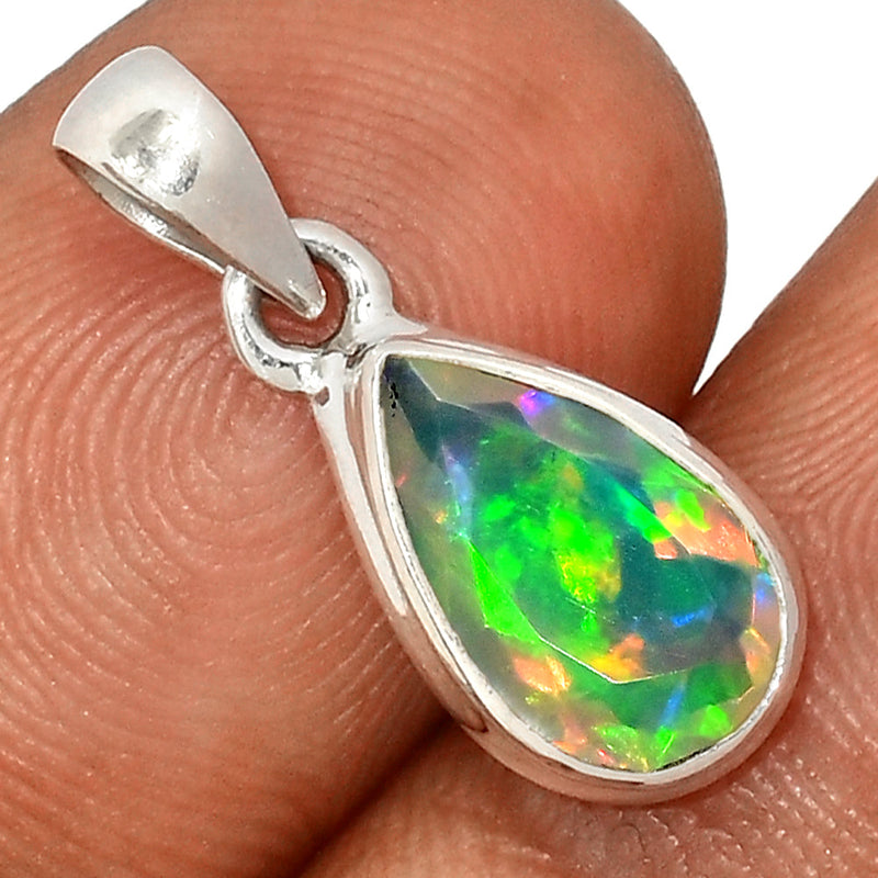 0.8" Ethiopian Opal Faceted Pendants - EOFP2120