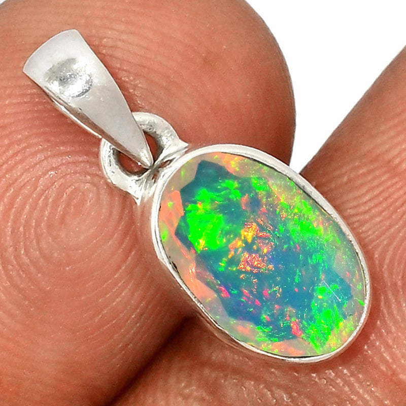 0.8" Ethiopian Opal Faceted Pendants - EOFP2121