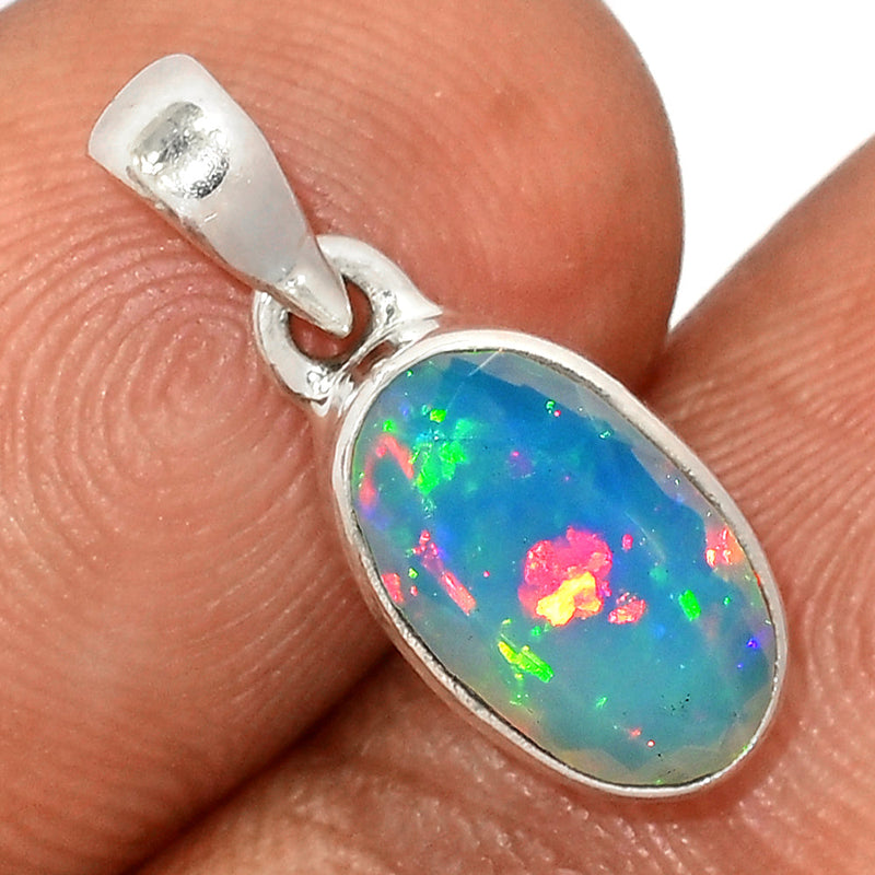 0.8" Ethiopian Opal Faceted Pendants - EOFP2130