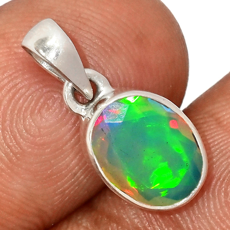 0.7" Ethiopian Opal Faceted Pendants - EOFP2138