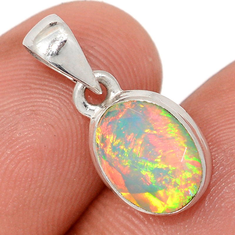 0.8" Ethiopian Opal Faceted Pendants - EOFP2154