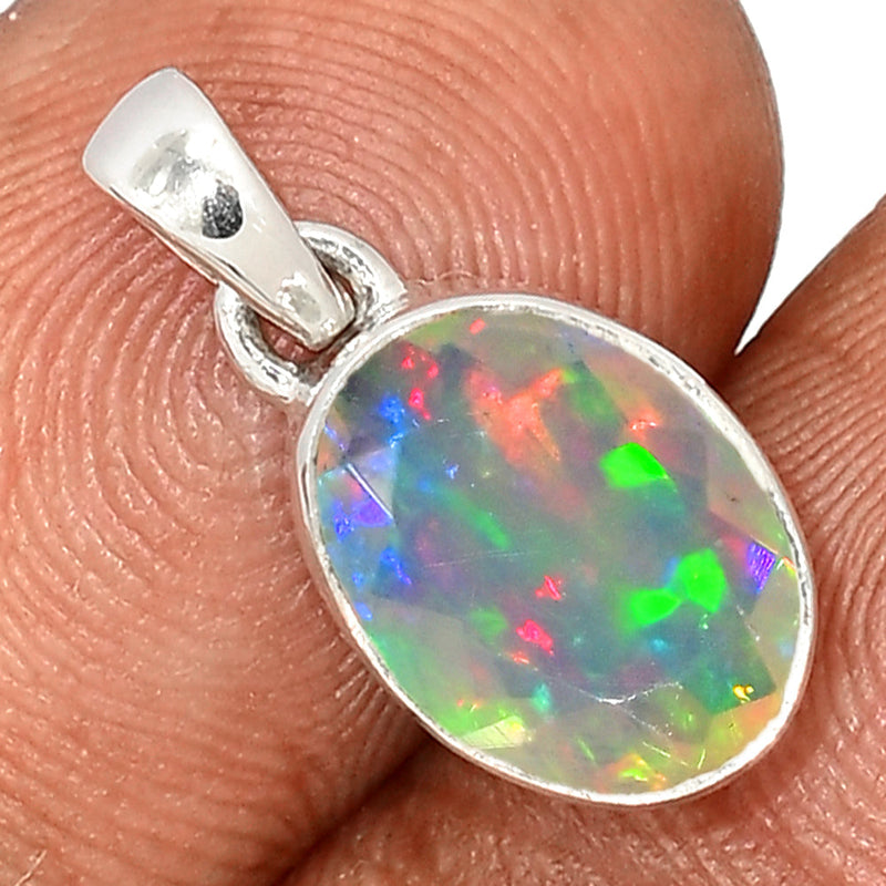 0.7" Ethiopian Opal Faceted Pendants - EOFP2173