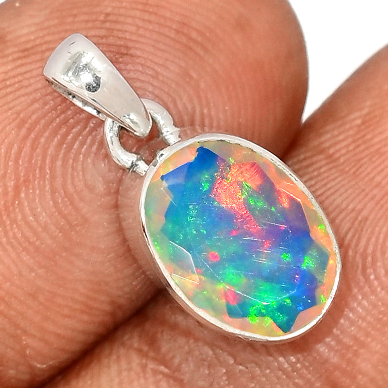 0.8" Ethiopian Opal Faceted Pendants - EOFP2174