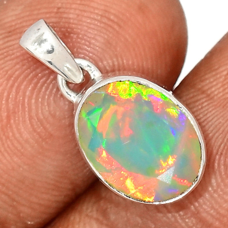 0.8" Ethiopian Opal Faceted Pendants - EOFP2175
