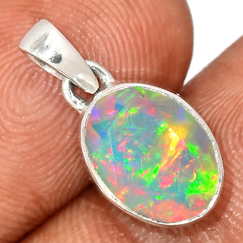 0.8" Ethiopian Opal Faceted Pendants - EOFP2176