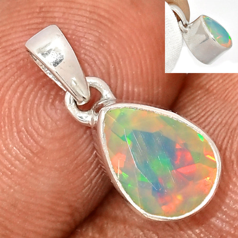 0.7" Ethiopian Opal Faceted Pendants - EOFP2177