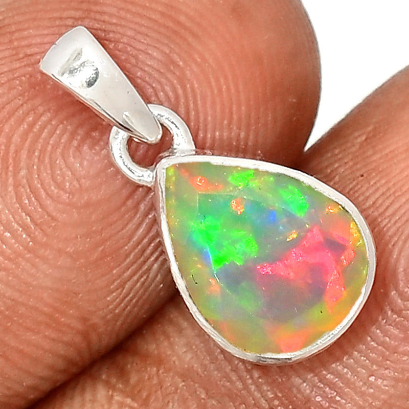 0.8" Ethiopian Opal Faceted Pendants - EOFP2178