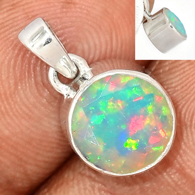 0.7" Ethiopian Opal Faceted Pendants - EOFP2179