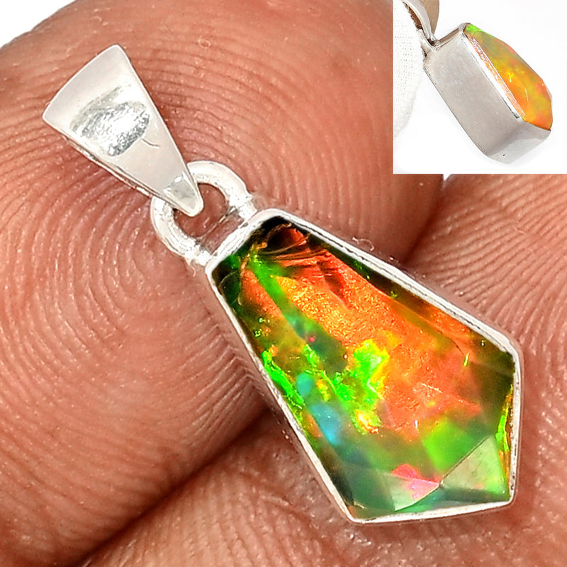 1" Ethiopian Opal Faceted Pendants - EOFP2183
