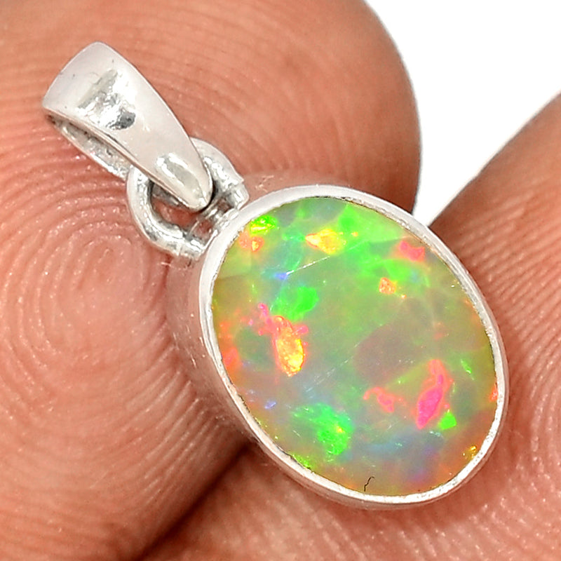 0.7" Ethiopian Opal Faceted Pendants - EOFP2188