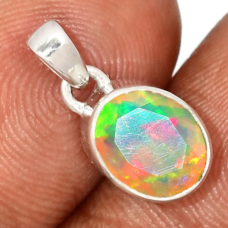 0.7" Ethiopian Opal Faceted Pendants - EOFP2190