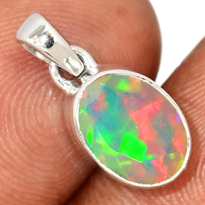 0.7" Ethiopian Opal Faceted Pendants - EOFP2192