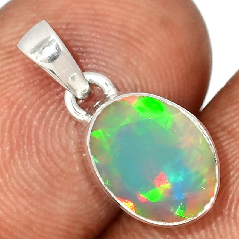 0.7" Ethiopian Opal Faceted Pendants - EOFP2194