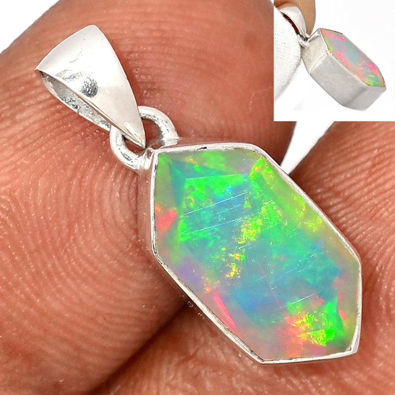1" Ethiopian Opal Faceted Pendants - EOFP2195