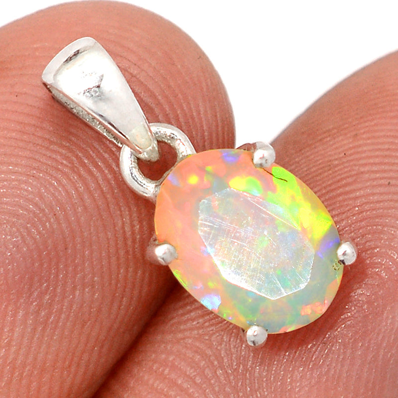 0.7" Claw - Ethiopian Opal Faceted Pendants - EOFP2214