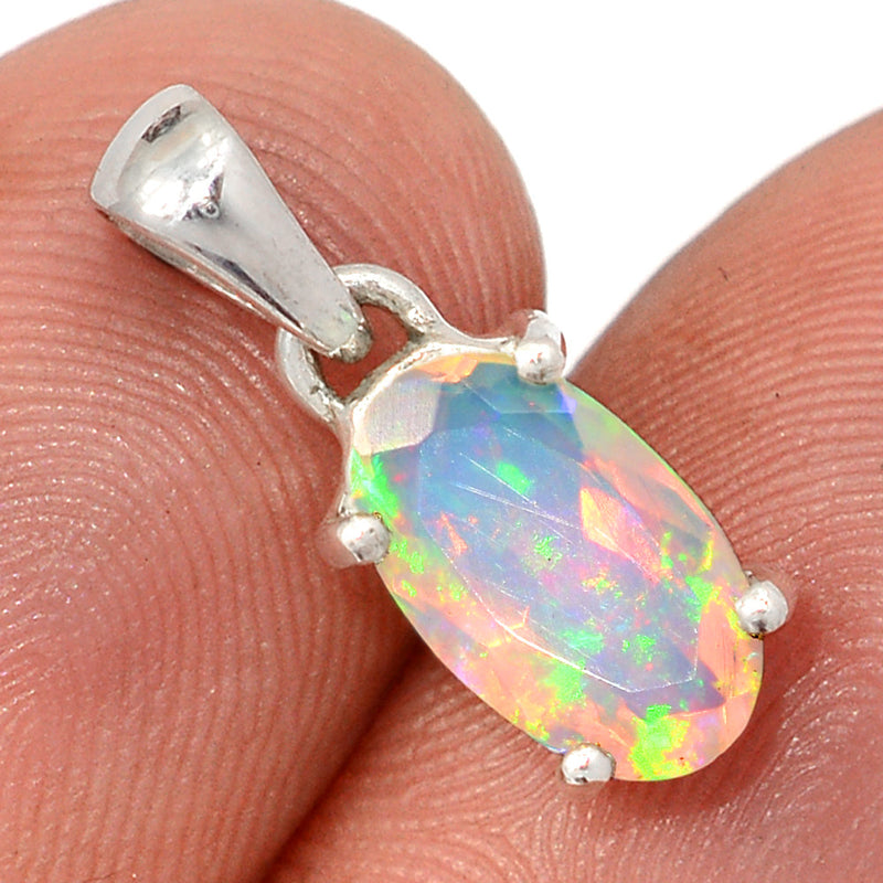0.7" Claw - Ethiopian Opal Faceted Pendants - EOFP2215