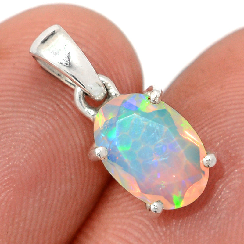 0.7" Claw - Ethiopian Opal Faceted Pendants - EOFP2221