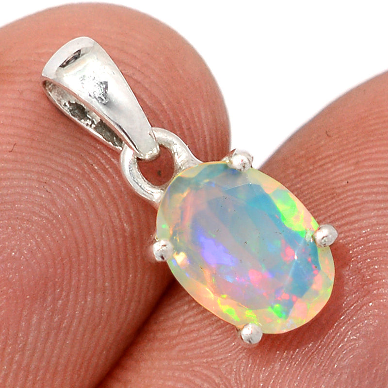0.7" Claw - Ethiopian Opal Faceted Pendants - EOFP2222