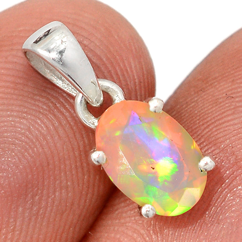 0.6" Claw - Ethiopian Opal Faceted Pendants - EOFP2225