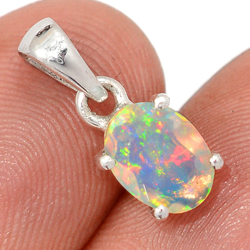 0.6" Claw - Ethiopian Opal Faceted Pendants - EOFP2226