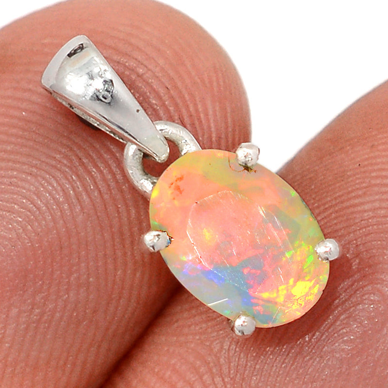 0.6" Claw - Ethiopian Opal Faceted Pendants - EOFP2227