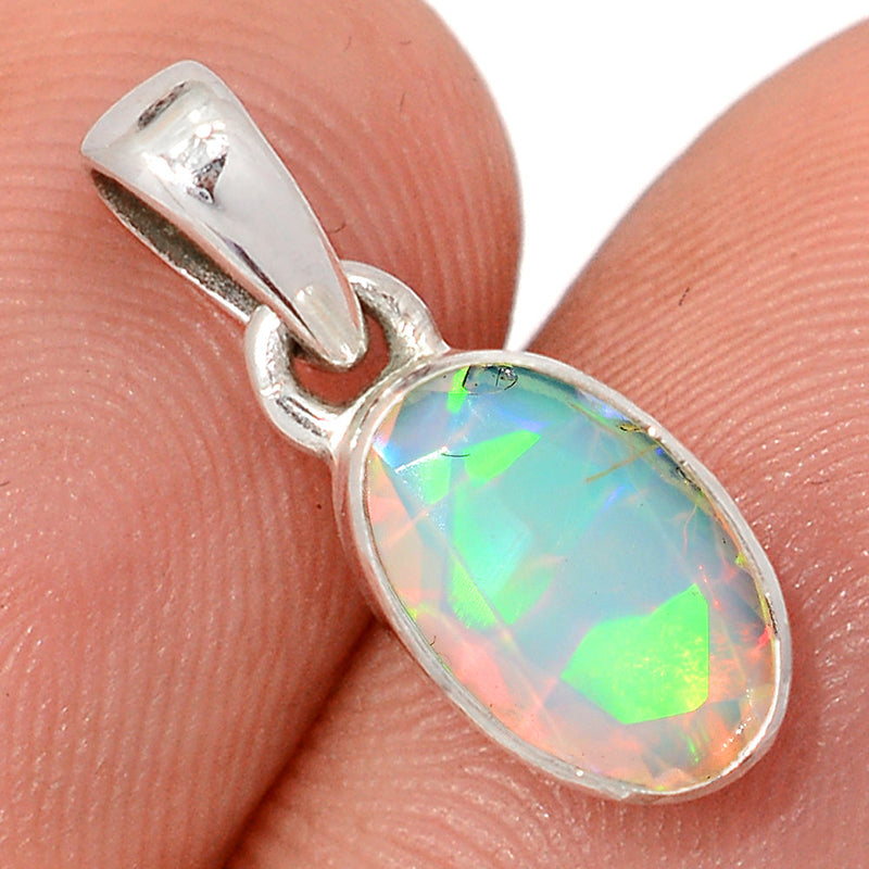 0.7" Ethiopian Opal Faceted Pendants - EOFP2252
