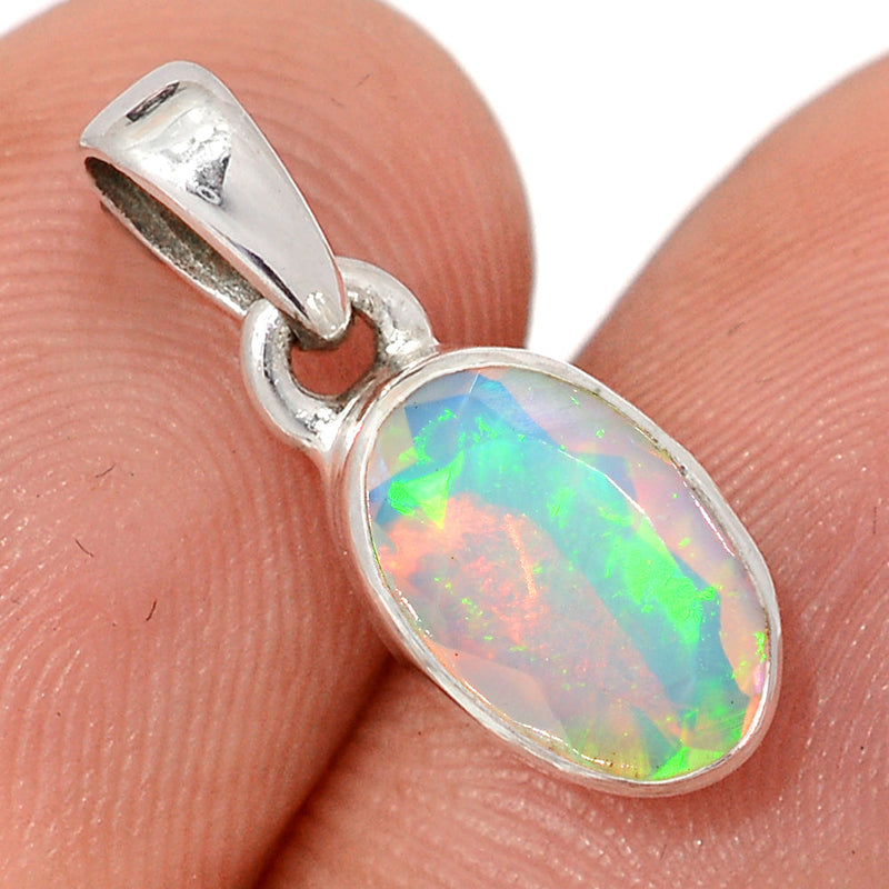 0.7" Ethiopian Opal Faceted Pendants - EOFP2258