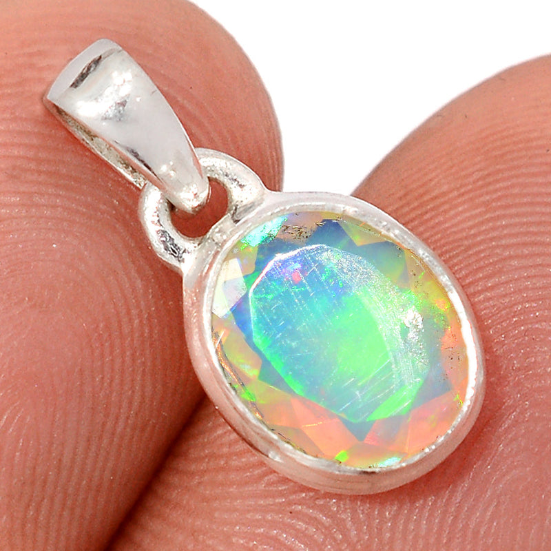 0.7" Ethiopian Opal Faceted Pendants - EOFP2285