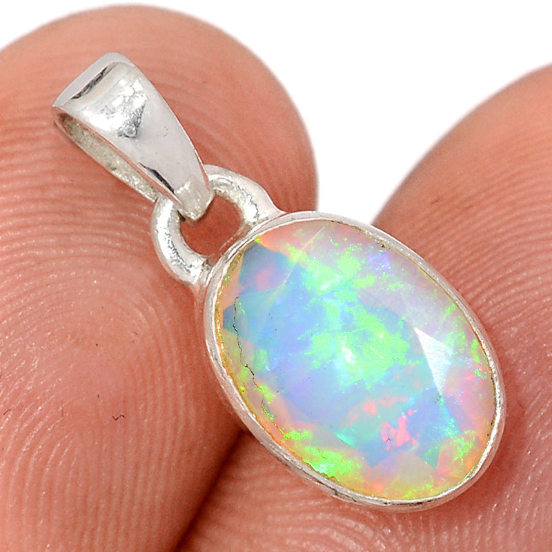 0.7" Ethiopian Opal Faceted Pendants - EOFP2296