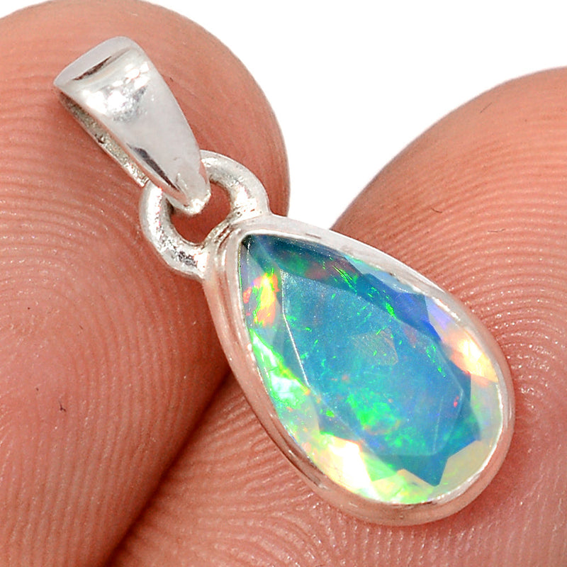 0.8" Ethiopian Opal Faceted Pendants - EOFP2297