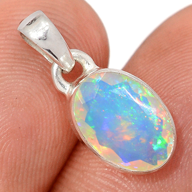 0.7" Ethiopian Opal Faceted Pendants - EOFP2305