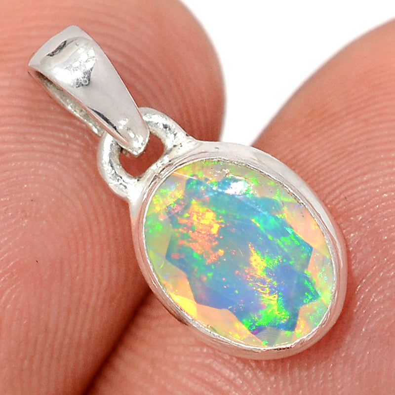 0.7" Ethiopian Opal Faceted Pendants - EOFP2307