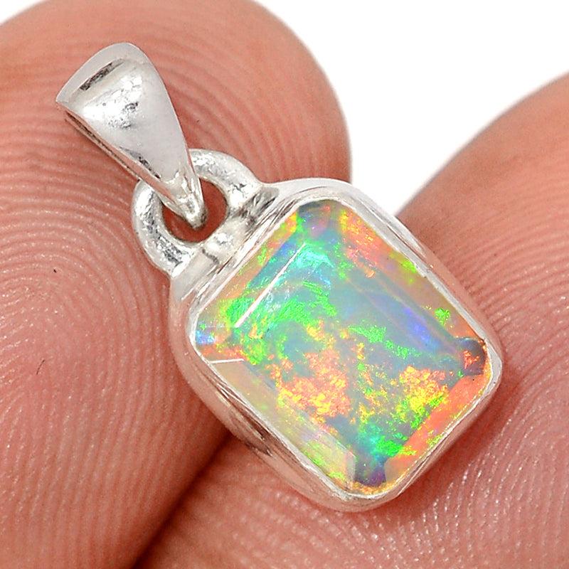 0.7" Ethiopian Opal Faceted Pendants - EOFP2315