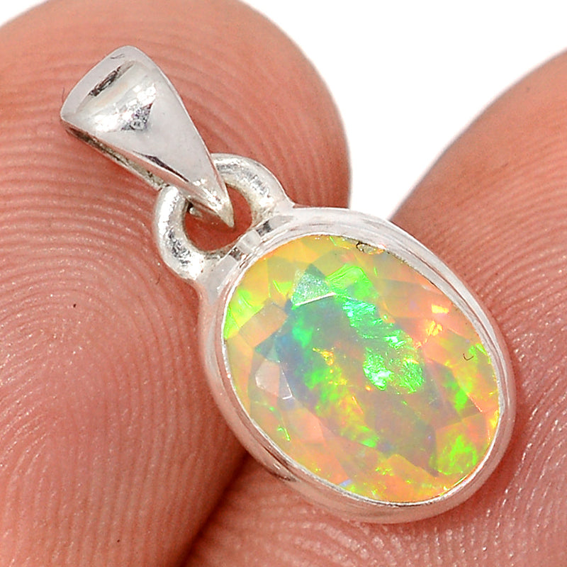 0.7" Ethiopian Opal Faceted Pendants - EOFP2316