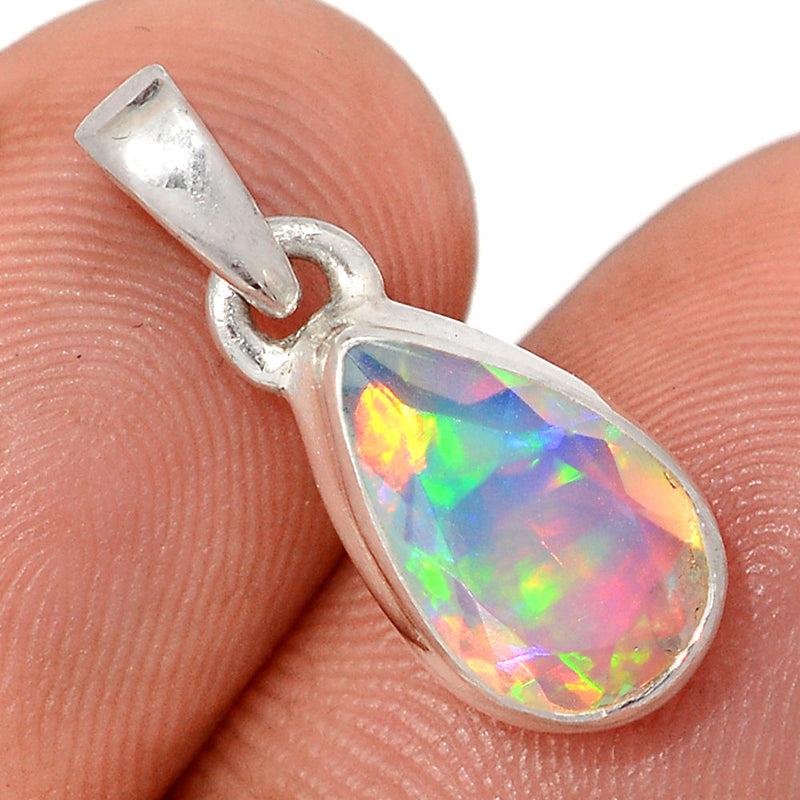 0.8" Ethiopian Opal Faceted Pendants - EOFP2317