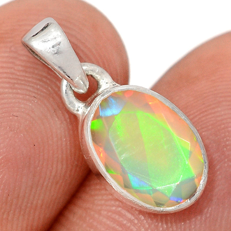 0.7" Ethiopian Opal Faceted Pendants - EOFP2319