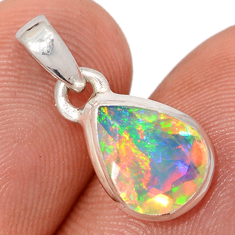 0.7" Ethiopian Opal Faceted Pendants - EOFP2327